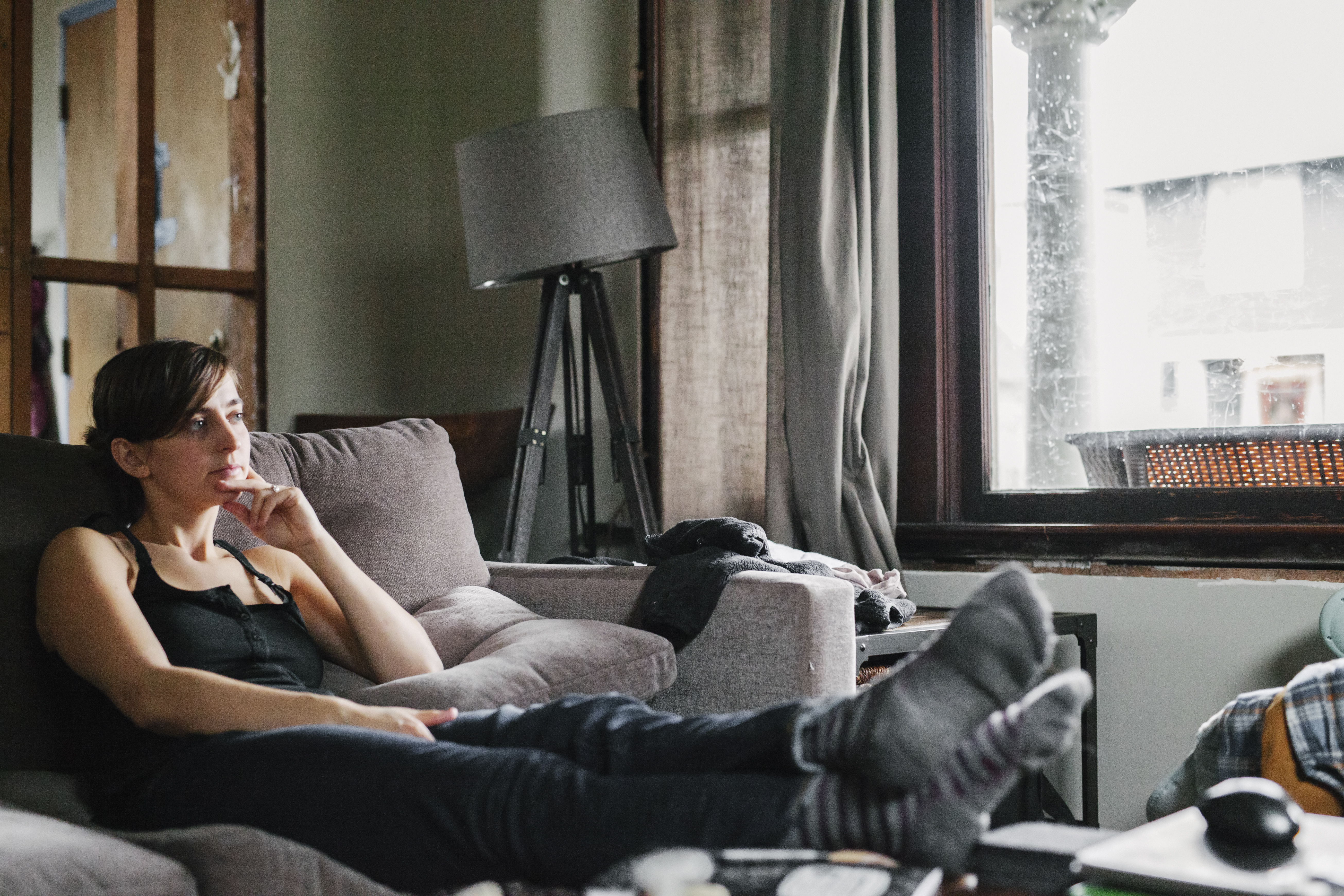 Woman resting feet