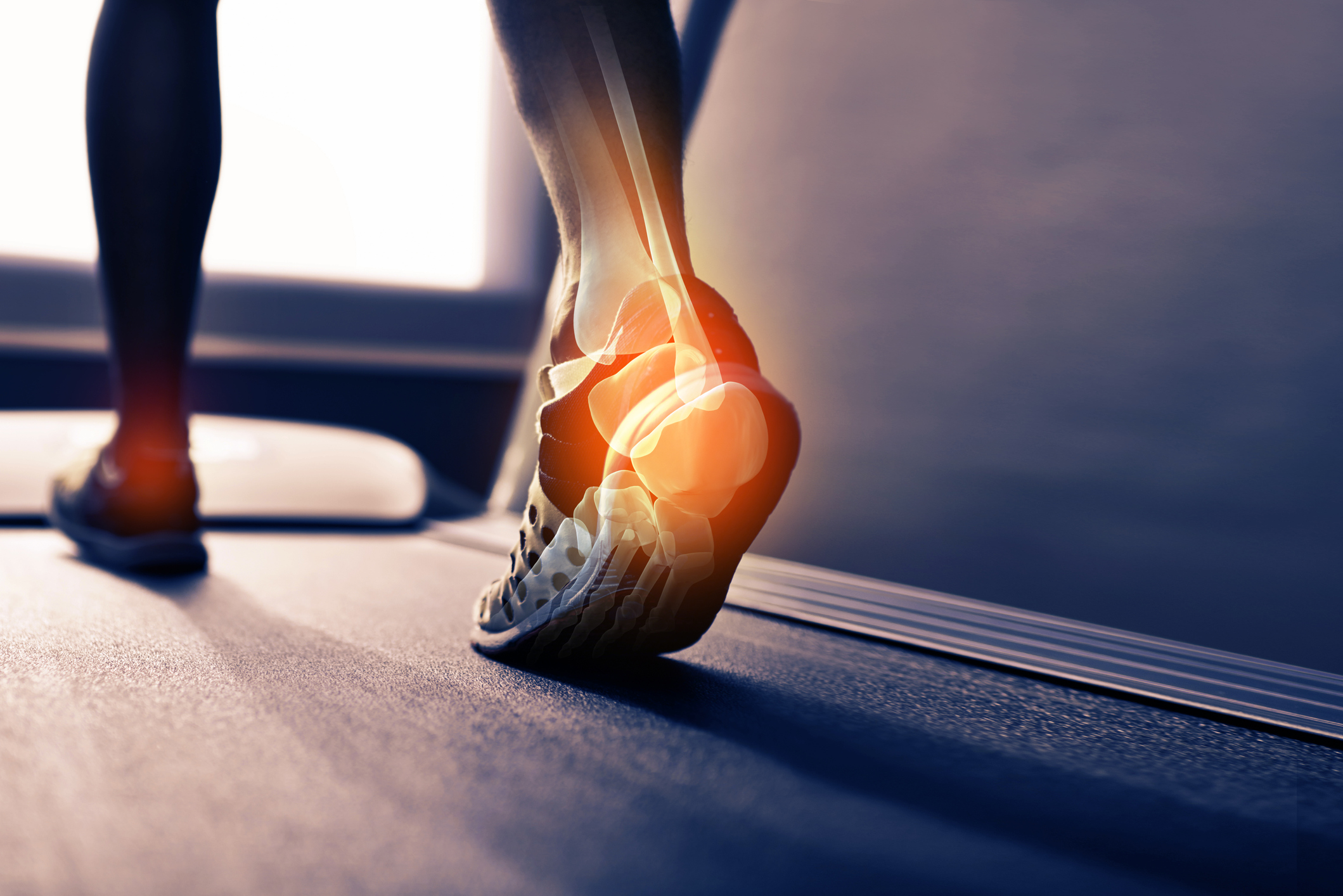 Person Walking Showing Pain Points for Ankle and Foot Pain