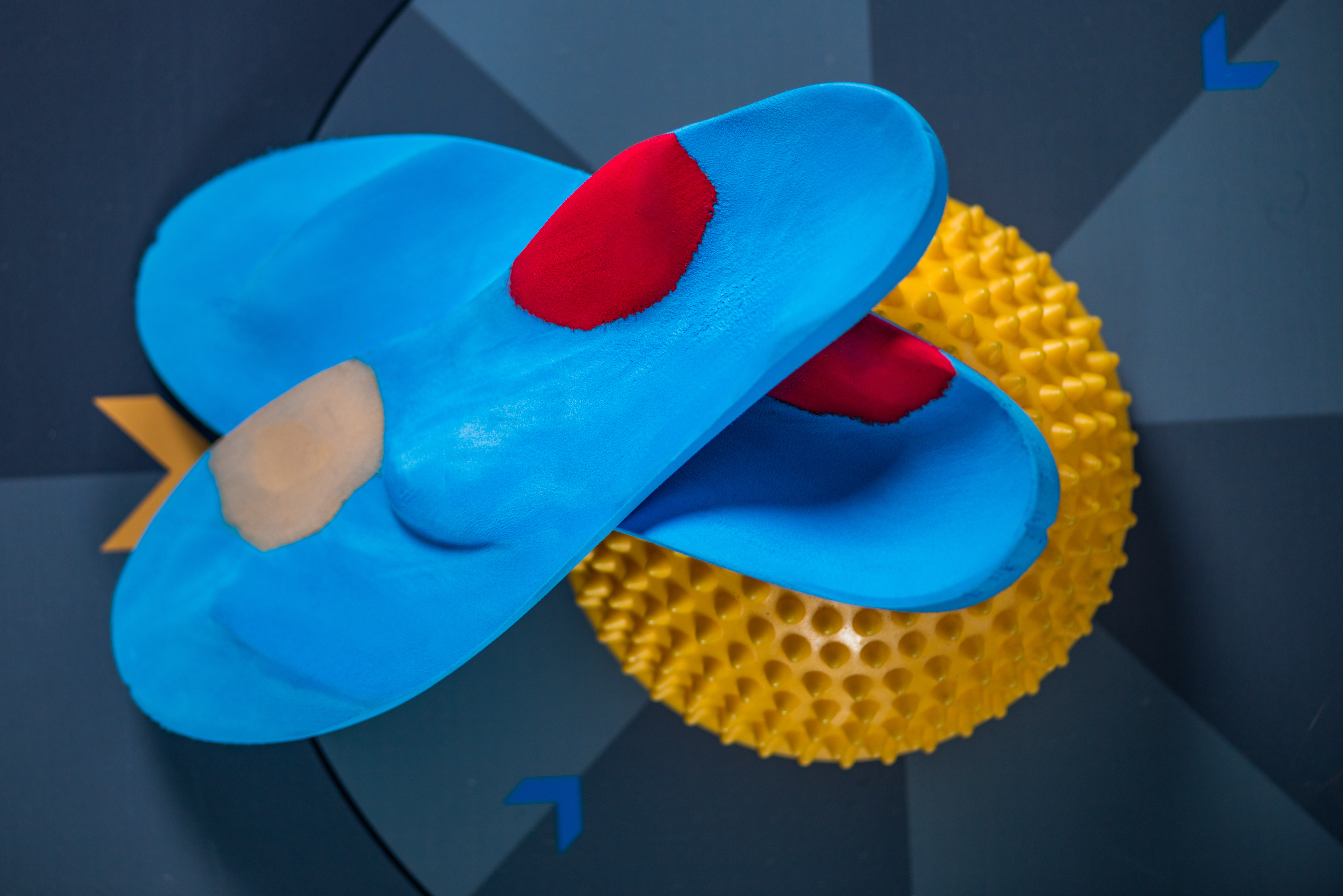 Close up for blue insoles