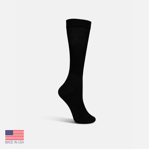 Roomy Socks - Acrylic Diabetic Knee-High Sock - Black