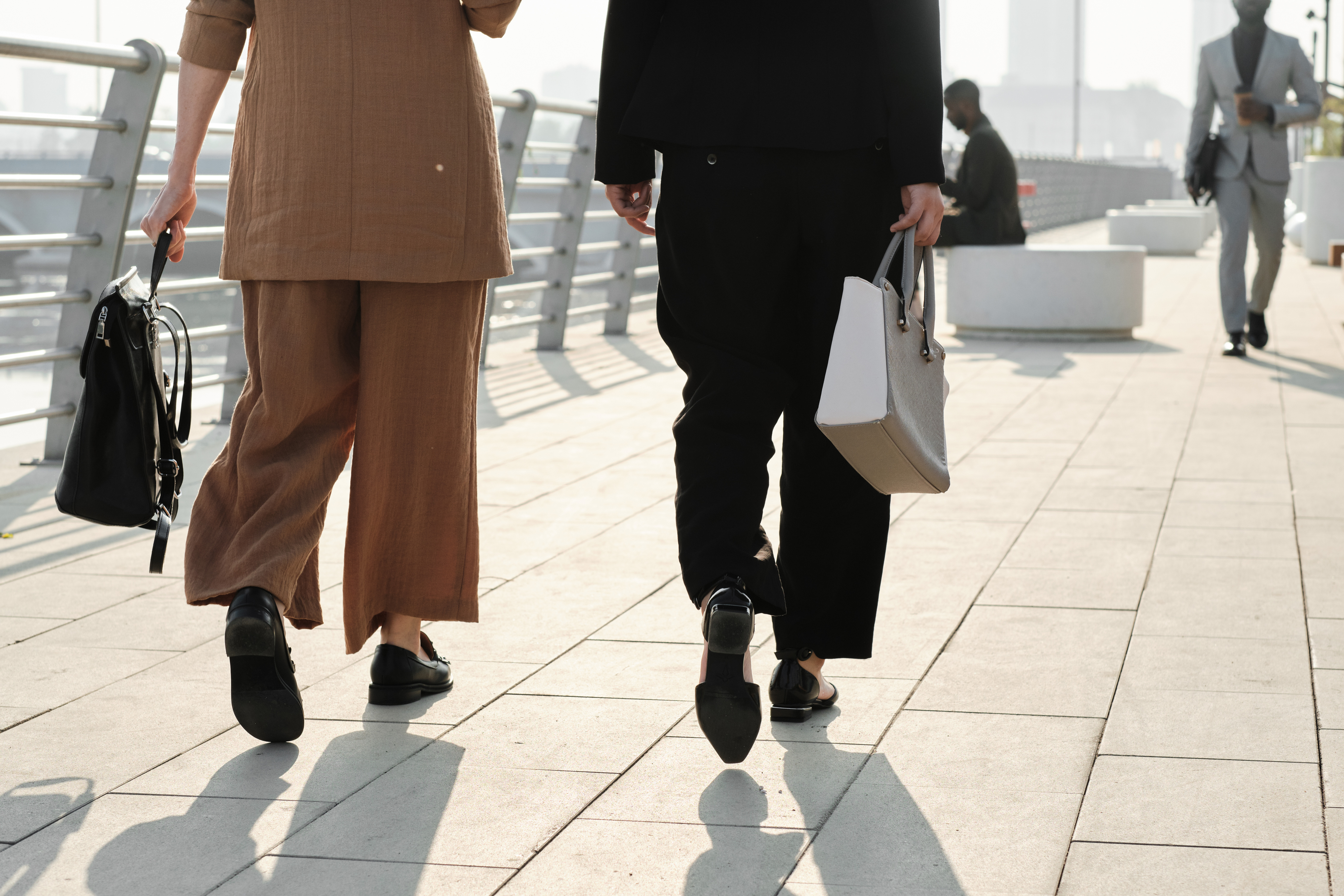 Businesswomen taking a walk outside