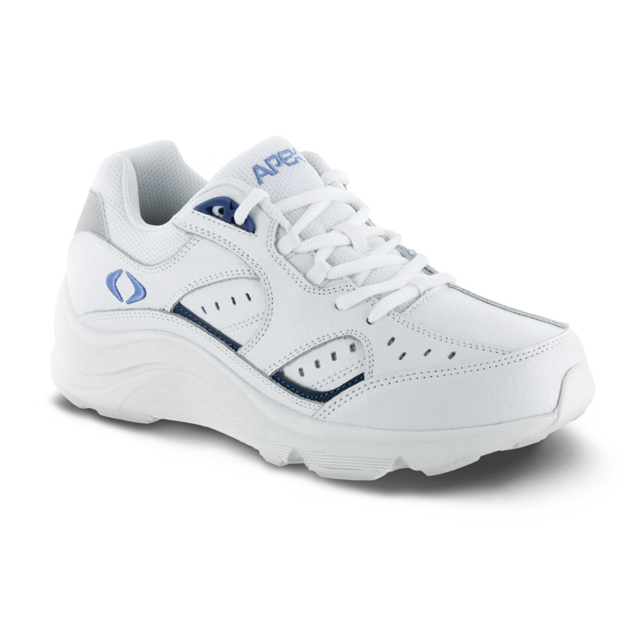 Women's Lace Walking Shoe - V-Last - White/Periwinkle