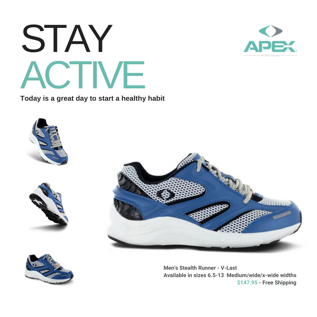 Men's Stealth Runner Active Shoe - V Last - White/Blue